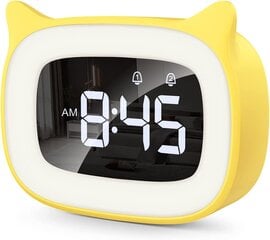 Laste digitaalne äratuskell LED snooze USB laetav, kollane hind ja info | Raadiod ja äratuskellad | kaup24.ee