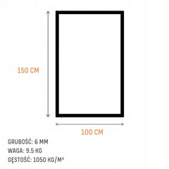 Treeningseadmete kaitsematt Pavi Sorte, 150x100 cm, must hind ja info | Trenažööride tarvikud | kaup24.ee