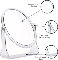 Suurenev kosmeetikapeegel hoidikuga väike kosmeetika, vannitoa ümmargune raseerimispeegel hind ja info | Meigikotid, lauapeeglid | kaup24.ee