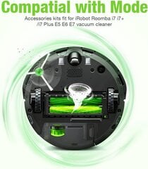 Ühildub Roomba i8 i8+i7 i7+i6 i3 i3+Plus J7+E5 E6 E7 i EJ seeria tolmuimeja varuosadega, 1 mitme pinnaga kummihari + 3 HEPA filtrit + 3 külgharja hind ja info | Tolmuimejate lisatarvikud | kaup24.ee