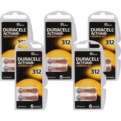 Duracell elemendid kuuldeaparaadile 312 PR41, 30 tk. hind ja info | Patareid | kaup24.ee