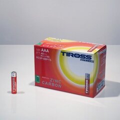 TIROSS ENERGY ZINC CARBON elemendid R03, AAA, 40 tk (4tk x 10bl) hind ja info | Patareid | kaup24.ee