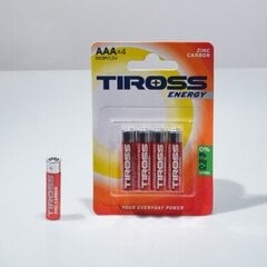 TIROSS ENERGY ZINC CARBON elemendid R03, AAA, 40 tk (4tk x 10bl) цена и информация | Батарейки | kaup24.ee