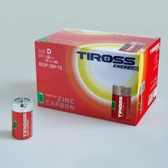 TIROSS ENERGY ZINC CARBON elemendid R20, D, 12 tk (2tk x 6bl) цена и информация | Батарейки | kaup24.ee