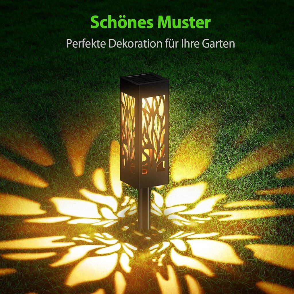 Päikeseenergiaga väliaiavalgustid, 6 komplekti uuendatud päikeseenergia aiavalgustid soojade LED valgustitega, automaatne sisse /väljalülitamine aiakujundusega [energiaklass A+++] hind ja info | Põrandalambid | kaup24.ee
