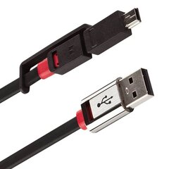 2in1 USB mini/mikro kaabel hind ja info | Mobiiltelefonide laadijad | kaup24.ee