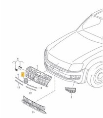 VW AMAROK 2017- esipõrandakeskuse kaitseresti kroomitud logo embleem-märk 2H6853601ADPJ Ehtne hind ja info | Lisaseadmed | kaup24.ee