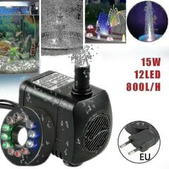 15w 800l/h purskkaevupump tiigipump veepump mängupump Aiapump pumbaga purskkaev 12 LED-iga hind ja info | LED ribad | kaup24.ee