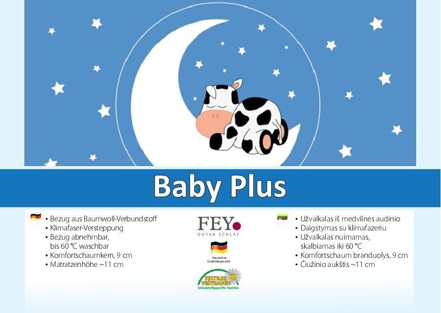 Laste madrats FEY Baby Plus, 60x120 cm hind ja info | Madratsid | kaup24.ee