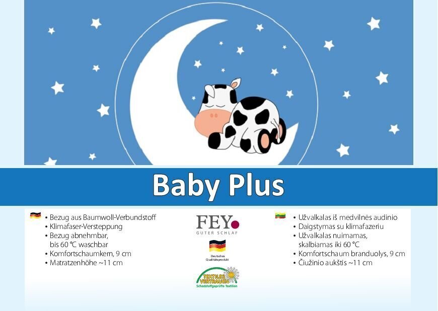 Laste madrats FEY Baby Plus, 70x140 cm hind ja info | Madratsid | kaup24.ee