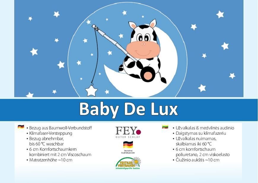 Laste madrats FEY Baby de Luxe, 60x120 cm hind ja info | Madratsid | kaup24.ee