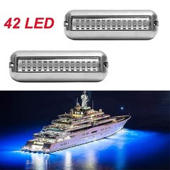 2tk 42led Boat Drain Light Paadi ahtripeegli helesinine veealune pontoon merevalgusti hind ja info | LED ribad | kaup24.ee