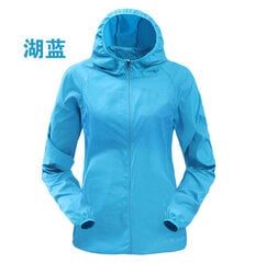 (Aasia suurus xL-Taevasinine)TRVLWEGO Outdoor Jooksmine Kämping Matkamine Jalgrattasport Jope Sun-Protect Ultralight Veekindel Dark Stria Rain Naiste meeste mantel hind ja info | Naiste mantlid | kaup24.ee