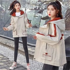 (xxxL-Apricot Pin Red 8820) 2024 Kevadine uus korea versioon, lahtine ja laisk kolledži trendimantel Naiste mood vabaaja kõiksobiv kapuutsiga top Tide hind ja info | Naiste mantlid | kaup24.ee