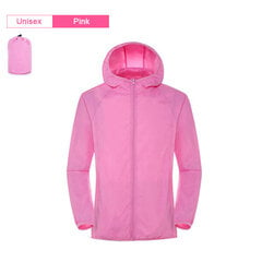 (xxL-Unisex Pink)Meeste naiste jope Kiirelt kuivav tuulejakk Telkimine jahindus Matkariided Päikesekaitsega välisspordimantlid UV-vastane tuulejakk цена и информация | Женские пальто | kaup24.ee