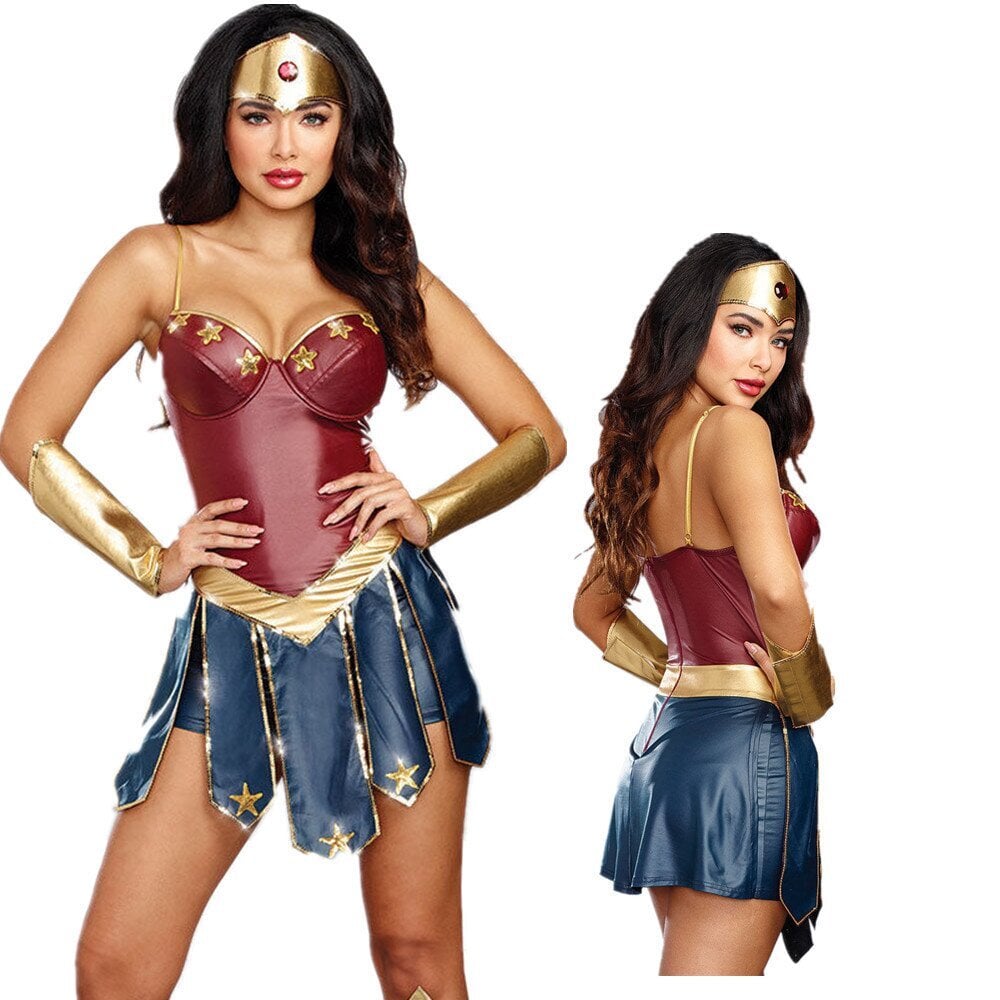 Halloweeni daamikostüümid, Halloweeni kangelannakstüümid, Wonder Woman Cosplay, Halloweeni uhke kleidi kostüümid цена и информация | Karnevali kostüümid | kaup24.ee