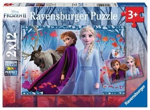 Pusle Ravensburger Lumekuninganna 2 (Frozen 2) Teekond tundmatusse, 2x12-osa, 5009 цена и информация | Пазлы | kaup24.ee