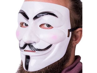 Halloweeni mask "Anonüümne", valge hind ja info | Karnevali kostüümid | kaup24.ee