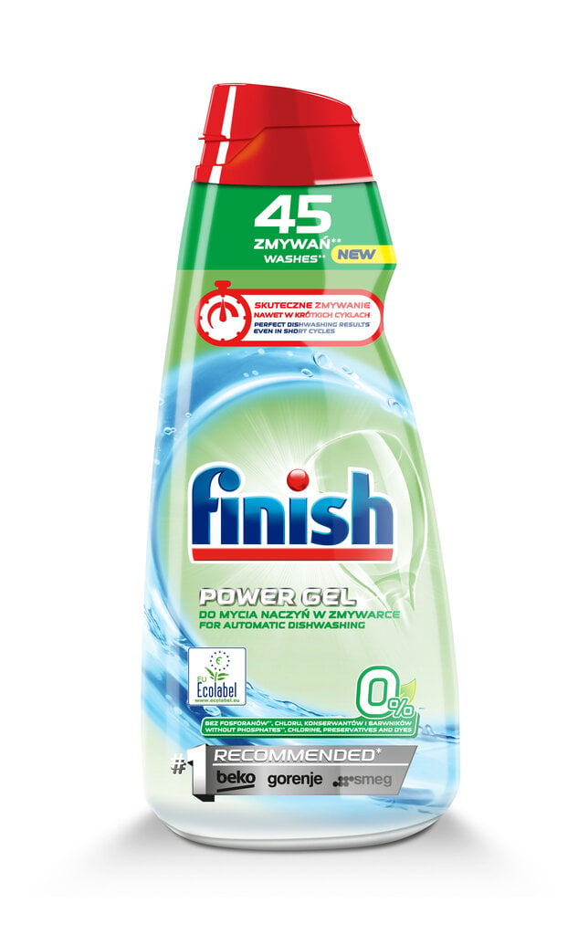 Finish Max Power Gel 0% Zero nõudepesumasina geel, 900ml цена и информация | Nõudepesuvahendid | kaup24.ee