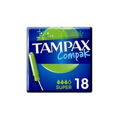 Tampoonid Tampax Compak Super 18 tk hind ja info | Tampoonid, hügieenisidemed, menstruaalanumad | kaup24.ee