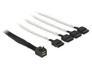 Delock kaabel Mini SAS HD SFF-8643 > 4 x SATA 7 Pin 0.5m цена и информация | Кабели и провода | kaup24.ee