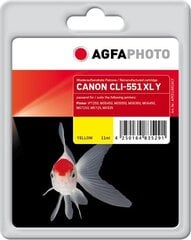 AgfaPhoto tindikassett XL (Canon CLI-551) kollane hind ja info | Tindiprinteri kassetid | kaup24.ee