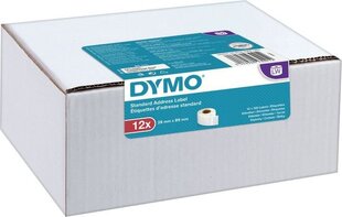 Dymo etikett Adress-Etiketten 28 x 89mm valge 12x 130 St. hind ja info | Printerid | kaup24.ee