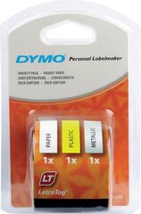 Dymo etiketiprinteri etiketid Letratag Variety Pack 12mm Paper, plastic, metallic hind ja info | Printerid | kaup24.ee