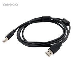 Кабель для принтера Omega USB A/USB B, 1.5 м, черный цена и информация | omega Интерьер | kaup24.ee