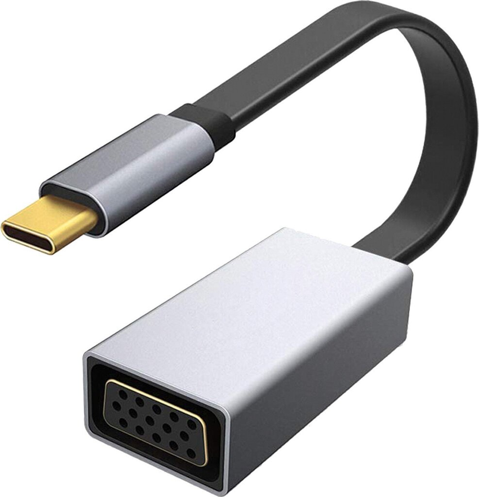 Platinet Multimeedia Adapter Type-C to VGA, Must цена и информация | USB jagajad, adapterid | kaup24.ee