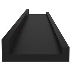 seinariiulid, 4 tk, must, 60 x 9 x 3 cm цена и информация | Полки | kaup24.ee