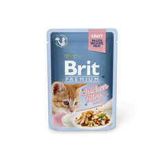 Brit Premium Cat Delicate консервы для кошек в мешочке Chicken for Kitten 85г x 24шт цена и информация | Кошачьи консервы | kaup24.ee