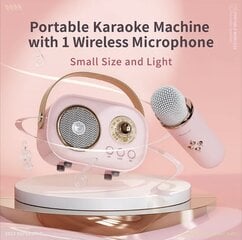 Mini karaokemasin Bluetooth kõlariga, roosa hind ja info | Kõlarid | kaup24.ee