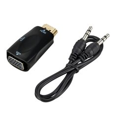 Roger Adapter HDMI -> VGA (+Audio), Must цена и информация | Кабели и провода | kaup24.ee