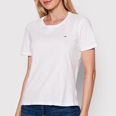 Tommy Jeans naiste Regular Fit t-särk valge puuvillane DW0DW14616-YBR цена и информация | Женские футболки | kaup24.ee