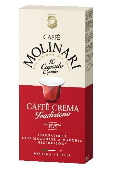 Molinari kohvikapslid Caffe Crema Tradizione, 10 tk цена и информация | Kohv, kakao | kaup24.ee