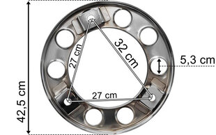 КОЛПАК НА 10 ОТВЕРСТИЙ,  НЕРЖАВЕЮЩАЯ, 22.5 цена и информация | Литые диски | kaup24.ee