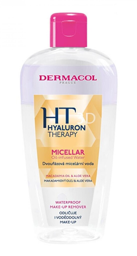 Kahefaasiline mitsellaarvesi Dermacol Hyaluron Therapy 3D 200 ml hind ja info | Näopuhastusvahendid | kaup24.ee