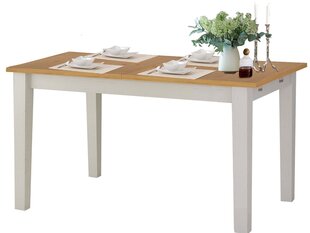 Notio Living Daisy 160 раскладной стол, белый / светло-коричневый цена и информация | Кухонные и обеденные столы | kaup24.ee