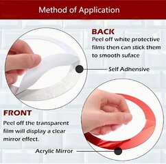 Небьющиеся 3D красные акриловые зеркальные наклейки - 48 шт., самоклеящиеся цена и информация | Декоративные наклейки | kaup24.ee