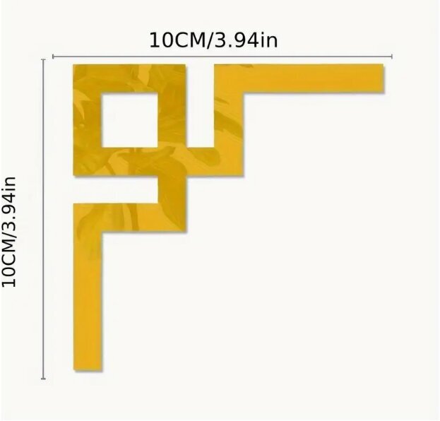 25 tk 3D kullast akrüülpeegli kleebised. Mööbli, kapinurkade kaunistamiseks цена и информация | Seinakleebised | kaup24.ee