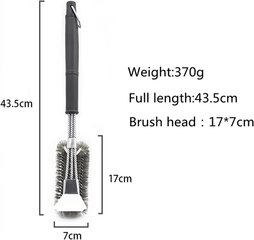 Roostevabast terasest grillihari kaabitsaga, BBQ grilli puhastushari söegrilli grilli puhastushari цена и информация | Столовые и кухонные приборы | kaup24.ee