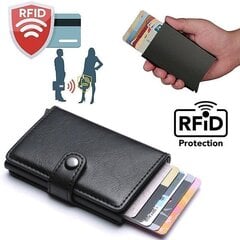 PopUp kiipkaardihoidja lükkab edasi 8 kaarti RFID-NFC Secure - must цена и информация | Рюкзаки, сумки, чехлы для компьютеров | kaup24.ee