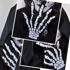 Skeleton Kindad Skeleton Fantaasia Kostüümi Aksessuaarid Naiste ja laste Halloweeni peokostüümi kindad Mustad цена и информация | Праздничные декорации | kaup24.ee