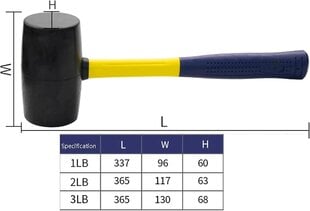 Libisemiskindla käepidemega kummivasar Kerge ja vastupidav l ümmargune haamer kämpingupõrandatelgi vaiade paigaldamiseks, 1 nael hind ja info | Taskunoad, multifunktsionaalsed tööriistad | kaup24.ee