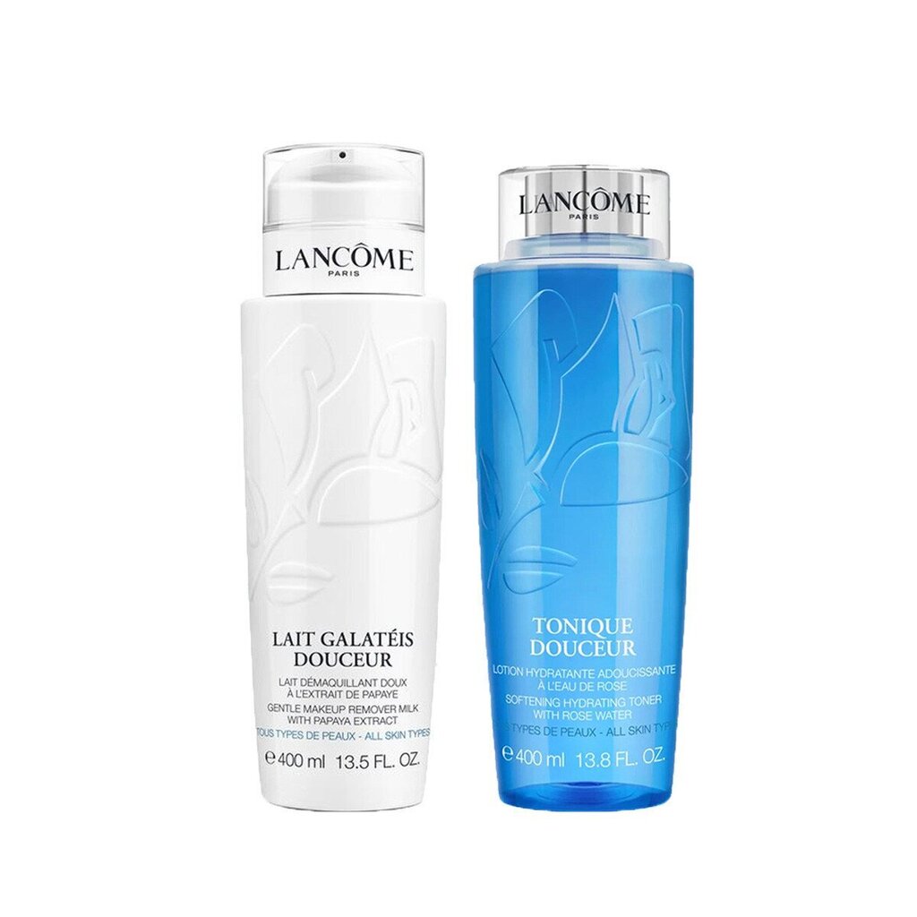 Näopuhastustoodete komplekt: Lancome Wash The Day Off: puhastav toonik 400 ml + puhastuspiim 400 ml hind ja info | Näopuhastusvahendid | kaup24.ee