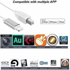 Lightning to Type-b Midi Keyboard Converter USB 2.0 kaabel iPhone 7 8 X Ipad jaoks </p> hind ja info | USB jagajad, adapterid | kaup24.ee