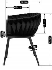 Современный велюровый стул, черный с черными ножками цена и информация | Стулья для кухни и столовой | kaup24.ee