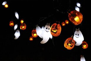 Halloweeni tuled 30 LED patareitoitel kõrvitsa kummitus 3D muinasjututuled, 8 valgustusrežiimiga, sobivad kodus sise- ja välistingimustes Halloweeni peo kaunistamiseks цена и информация | Праздничные декорации | kaup24.ee