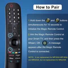 Magic Remote для замены LG-Smart-TV- дистанционного управления с функцией уколы и голосовой связи, совместимой с LG 2021/2022 UHD OLED QNED NanoCell 4K 8K Smart TV цена и информация | Аксессуары для Smart TV | kaup24.ee